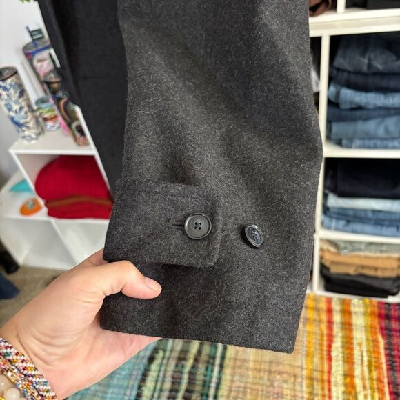 Men's Black Wool Overcoat men's large Twilight old money classic bloke-core - Picture 7 of 11